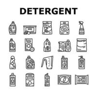 détergent à lessive bio icons set vector