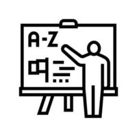 illustration vectorielle de l'icône de la ligne d'anglais de l'enseignant vecteur