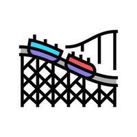 illustration vectorielle d'icône de couleur de parc d'attractions de montagnes russes vecteur
