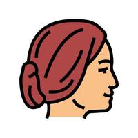 visage femme couleur icône illustration vectorielle vecteur