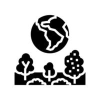 illustration vectorielle de l'environnement terrestre glyphe icône vecteur