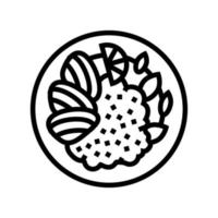 illustration vectorielle d'icône de ligne de fruits de mer plat vecteur