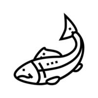 poisson fruits de mer ligne icône illustration vectorielle vecteur