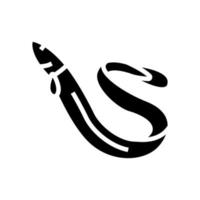 anguille fruits de mer glyphe icône illustration vectorielle vecteur