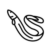 illustration vectorielle de l'icône de la ligne de fruits de mer d'anguille vecteur