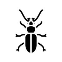 illustration vectorielle de l'icône du glyphe de l'insecte coléoptère vecteur