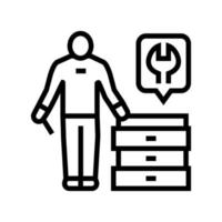 illustration vectorielle d'icône de ligne d'assembleur de meubles vecteur
