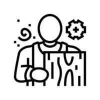 illustration vectorielle de l'icône de la ligne de moquette charpentier vecteur