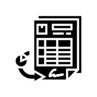 illustration vectorielle d'icône de glyphe de rapport de réapprovisionnement vecteur