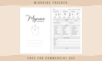 conception de modèle d'intérieur de traqueur de migraine vecteur