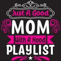 juste une bonne maman avec une playlist de hotte vecteur