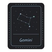 constellation d'étoiles du zodiaque des Gémeaux. illustration vectorielle. vecteur