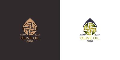 logo d'huile d'olive vintage avec lettre conceptuelle o ou cercle vecteur