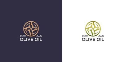 logo d'huile d'olive vintage avec conception de cercle de lettre de concept o vecteur