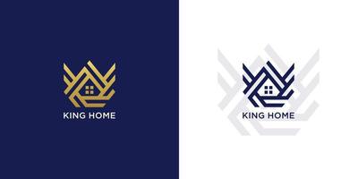 logo de la maison du roi avec une couleur dorée de luxe vecteur