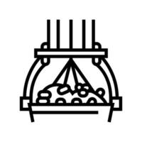 illustration vectorielle de l'icône de la ligne de dévidage de la soie vecteur
