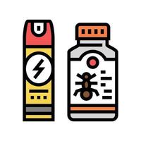 pulvérisateur de liquide chimique insecticide et icône de couleur de bouteille illustration vectorielle vecteur
