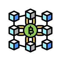 blockchain finance technologie couleur icône illustration vectorielle vecteur