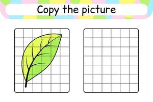 copier l'image et la feuille de couleur. compléter le tableau. terminer l'image. livre de coloriage. jeu d'exercices de dessin éducatif pour les enfants vecteur