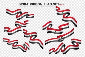 ensemble de drapeaux de ruban de syrie, conception d'éléments, style 3d. illustration vectorielle vecteur