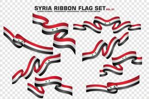 ensemble de drapeaux de ruban de syrie, conception d'éléments, style 3d. illustration vectorielle vecteur