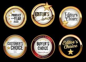 collection de badges dorés des clients éditeurs et choix des acheteurs vecteur