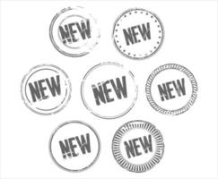 collection de nouvelles fonctionnalités ou icône plate de badge de produit pour les applications et les sites Web vecteur