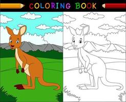 livre de coloriage de kangourou de dessin animé, série d'animaux australiens vecteur