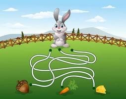 aidez le lapin à trouver la carotte vecteur