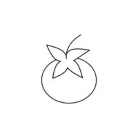 concept de nourriture végétale. signe de fruits et légumes. symbole vectoriel parfait pour les magasins, les boutiques, les bannières, les étiquettes, les autocollants, etc. icône de ligne de tomate