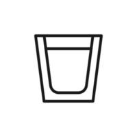 signes de cocktail d'été. symbole de vecteur dessiné dans un style plat avec une ligne noire. parfait pour les publicités, les sites Web, les menus des cafés et des restaurants. icône de l'eau dans le verre