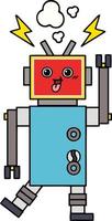 robot fou de dessin animé mignon vecteur