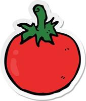 autocollant d'une tomate de dessin animé vecteur
