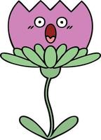 fleur de dessin animé mignon vecteur