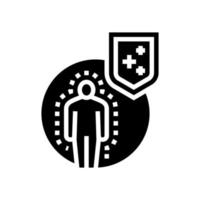 corps immunité défense glyphe icône illustration vectorielle vecteur