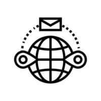 envoi à l'étranger ligne icône illustration vectorielle vecteur