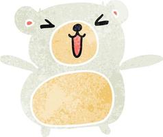 ours en peluche mignon kawaii dessin animé rétro vecteur