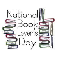 journée nationale des amoureux du livre, livres de style doodle, idée de bannière ou d'affiche vecteur