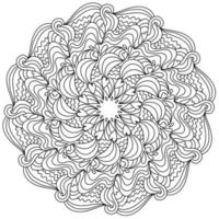 livre de coloriage de mandala sur l'amour, les coeurs et les motifs sous la forme d'un cadre zen symétrique rond, dessin méditatif anti-stress pour la saint-valentin vecteur