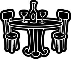 icône de dessin animé dessinant une table et des boissons vecteur