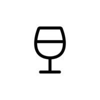 un vecteur d'icône de verre de vin. illustration de symbole de contour isolé