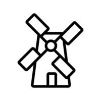 vecteur d'icône de moulin à vent. illustration de symbole de contour isolé