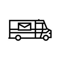camion pour livrer colis et lettre ligne icône illustration vectorielle vecteur