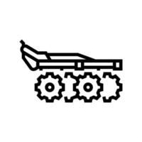 illustration vectorielle de l'icône de la ligne de l'équipement agricole de la herse vecteur