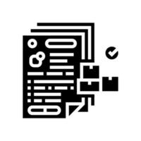 inventaire paperasserie glyphe icône illustration vectorielle vecteur