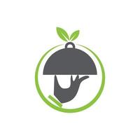 concept de logo végétarien d'aliments sains vecteur