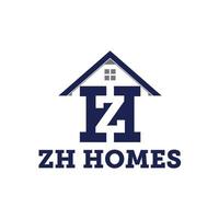 illustration du logo de la maison initiale zh vecteur