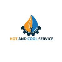 concept de logo de service chaud et frais vecteur