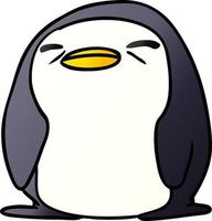 kawaii de dessin animé dégradé d'un pingouin mignon vecteur