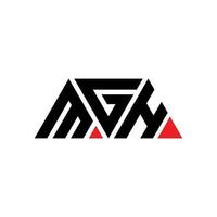 création de logo de lettre de triangle mgh avec forme de triangle. monogramme de conception de logo triangle mgh. modèle de logo vectoriel triangle mgh avec couleur rouge. logo triangulaire mgh logo simple, élégant et luxueux. mgh